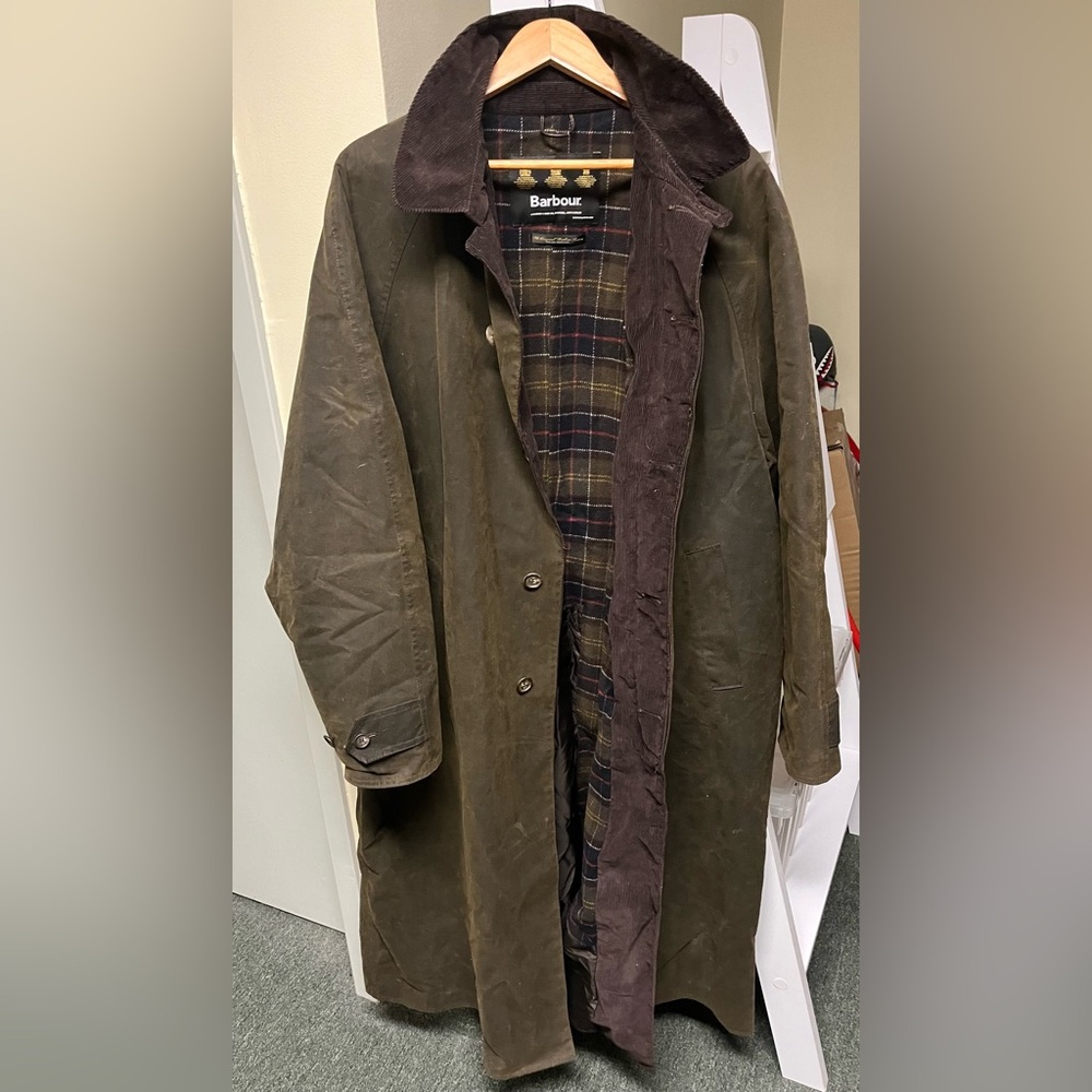 Barbour Cotton Waxed Duster Trench Jacket